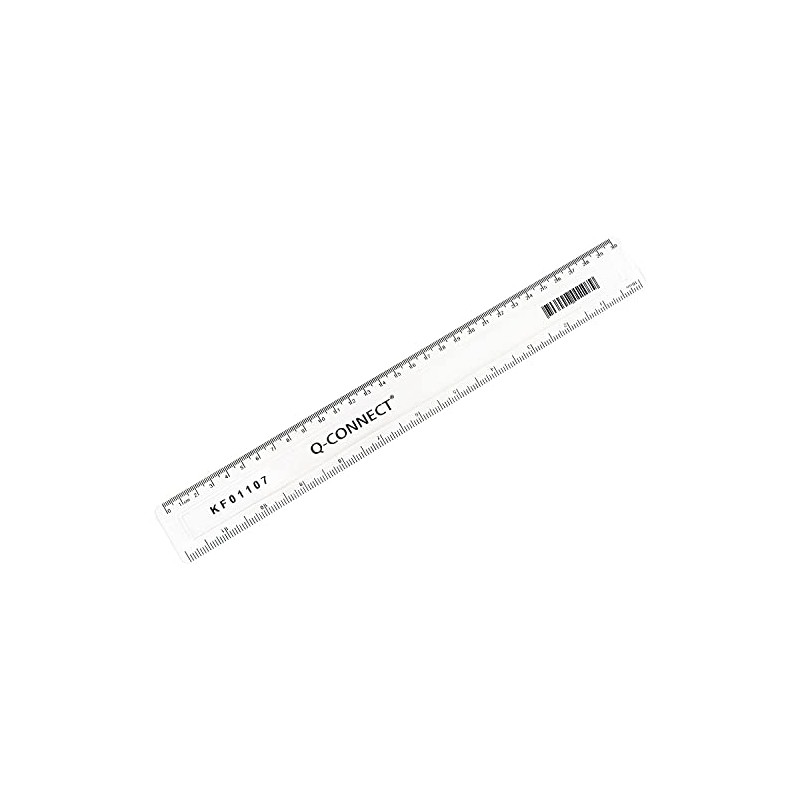 Q-Connect Acrylic Shatter Resistant Ruler 30cm Clear (Pack of 10)