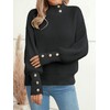 Libsorge Womens Oversized Loose Turtleneck Button Sweater Fall Winter 2024