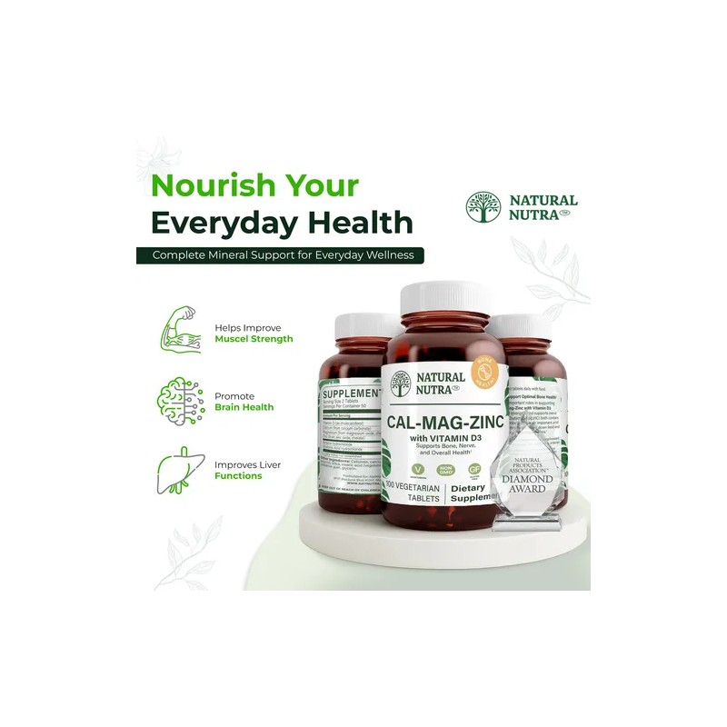 Natural Nutra Cal-mag Zinc Con Vitamina D3 100 Tabletas
