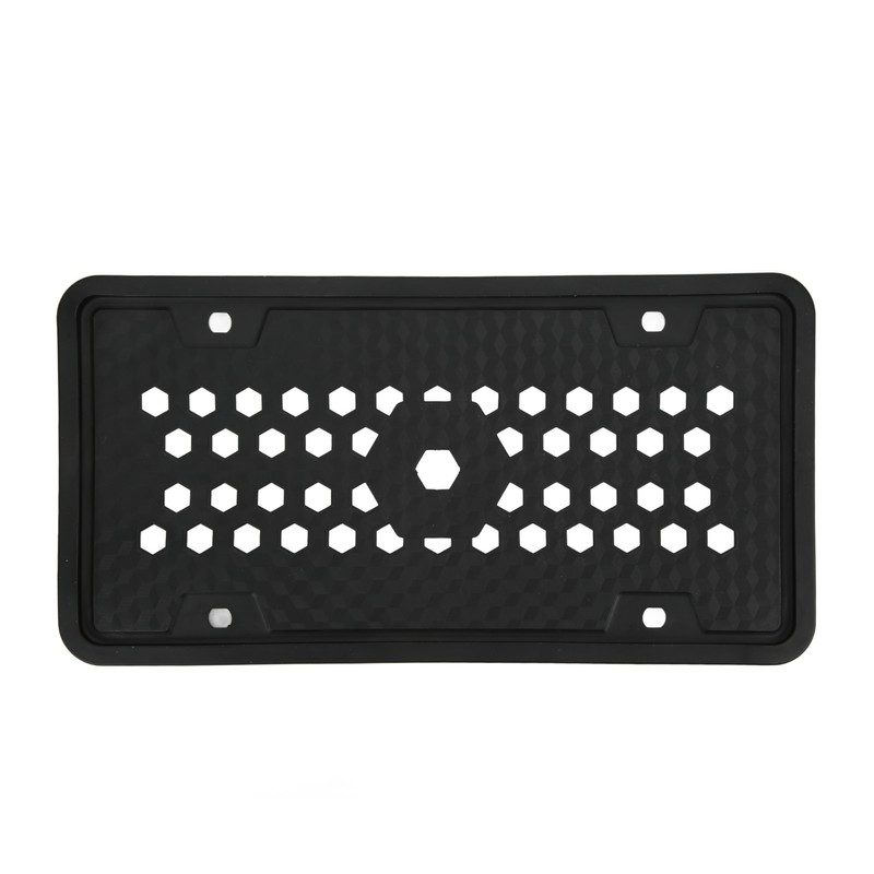 2PCS License Plate Protector Silicone Frame Soft Flexible Black 305x155mm