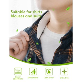 OTTOLIVES Disposable Collar Protectors Sweat Pads for Women Men Shirts Self-Adhesive, 80 PCS Neck Collar Sweat Pads Against Sweat & Stains, Invisible Collar Neck Liner Pad Feel Fresh & Dry All Day
