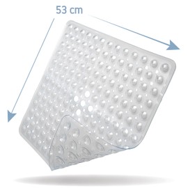 Toniamo Shower Mat 53 x 53 cm Transparent | Non-Slip Mat Shower in Premium Quality | Comfortable Non-Slip Mat Wellness | Bath Mat Non-Slip | Antibacterial & Machine Washable | Shower Mat Non-Slip