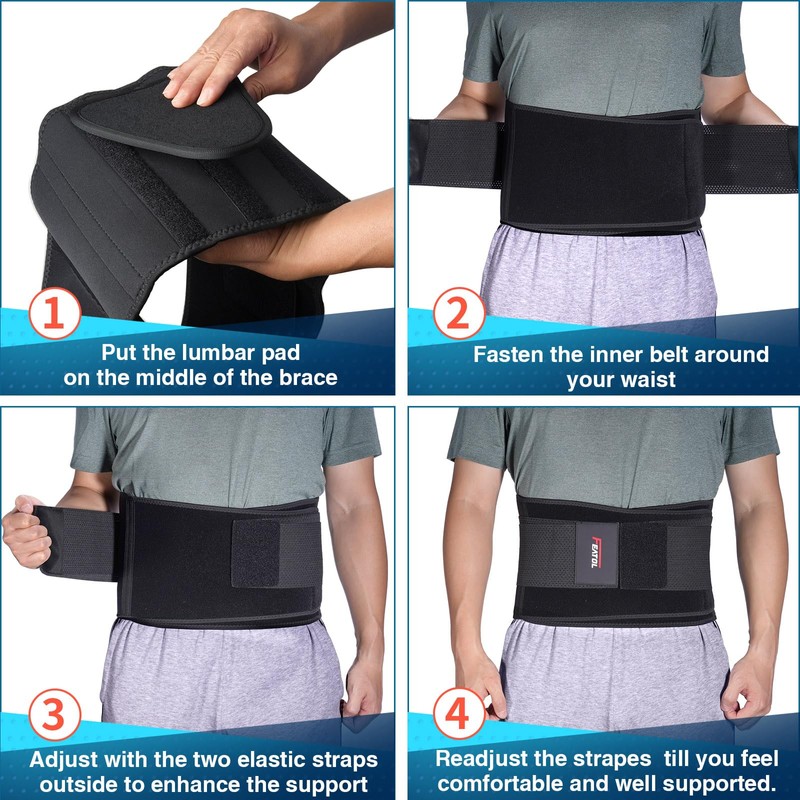 FEATOL Back Brace Support Belt-Lumbar Support Back Brace for Back