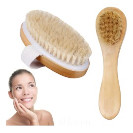 Duo Cepillos Facial Y Corporal Exfoliante Piel Muerta Bambú