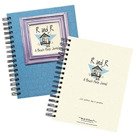 Journals Unlimited"Write it Down!" Series Guided Journal, R and R, A Beach House Journal, with a Blue Hard Cover, Made of Recycled Materials, 7.5"x 9"
