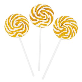 GOLD SWIRL LOLLIPOPS - 24 CANDY SUCKERS INDIVIDUALLY WRAPPED - LARGE 2 INCH POPS