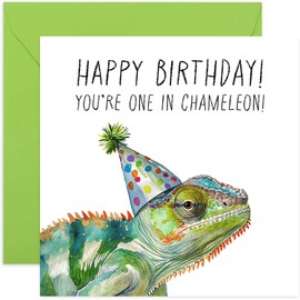 Funny Chameleon Birthday Card for Him or Her - Birthday Card for Son Daughter Mum Dad - Hilarious Colourful Birthday Cards for Men and Women - 21st, 30th 40th, 50th - Niece Nephew Cousin