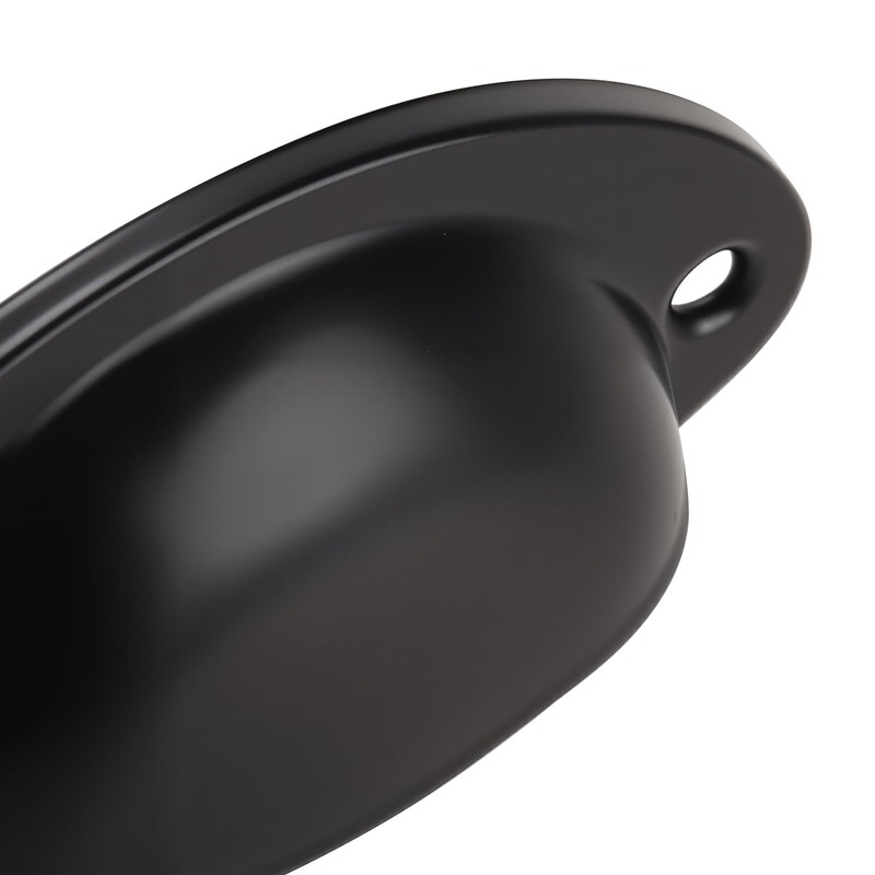 JIAYUET Black Half Moon Cabinet Handles, 81mm x 35mm Vintage
