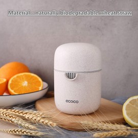 Meiyijia Small Citrus Juicer with Container and Lid, Juice & Citrus Juicers, Dishwasher Safe (Pink)