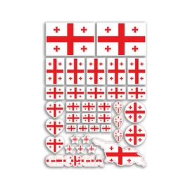 A4 Sticker Sheet Georgia Flags Vinyl Stickers - Georgian Country Europe World National Flag Vacation Travel Holiday Car Aesthetic #80072