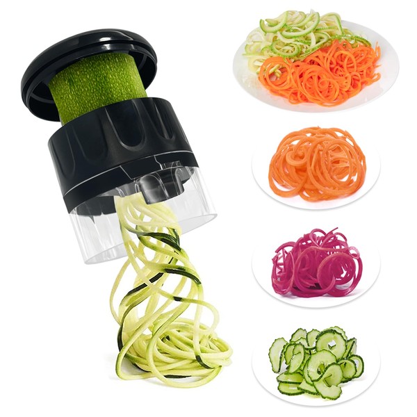 GLADICER Handheld Spiralizer, 3-in-1 Zucchini Spiralizer Noodle Maker, Spiralizer for