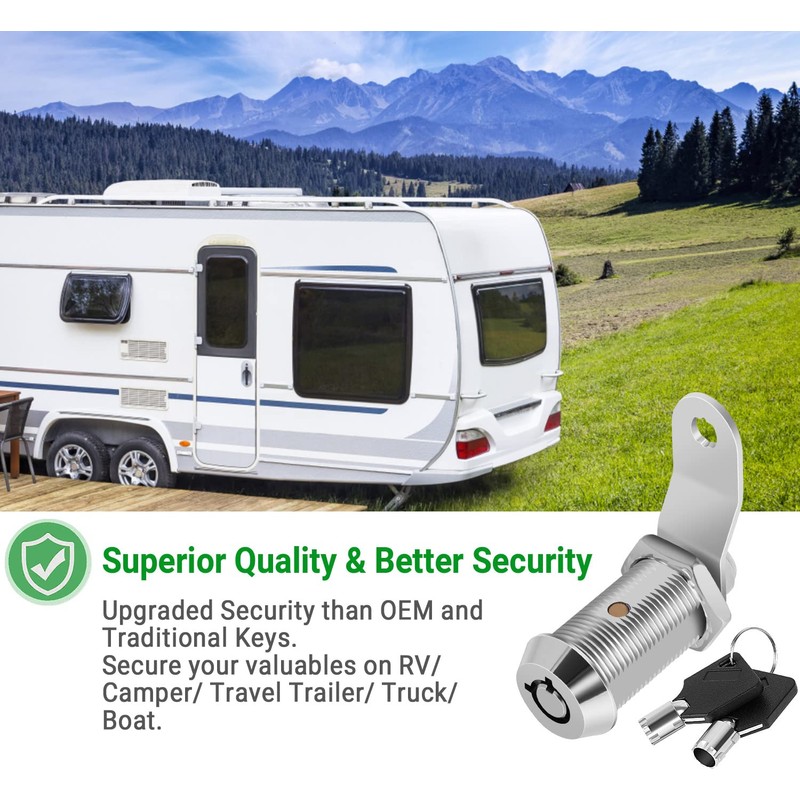 2 Pack Cabinet Lock with Keys, 1-1/8” RV Storage Locks