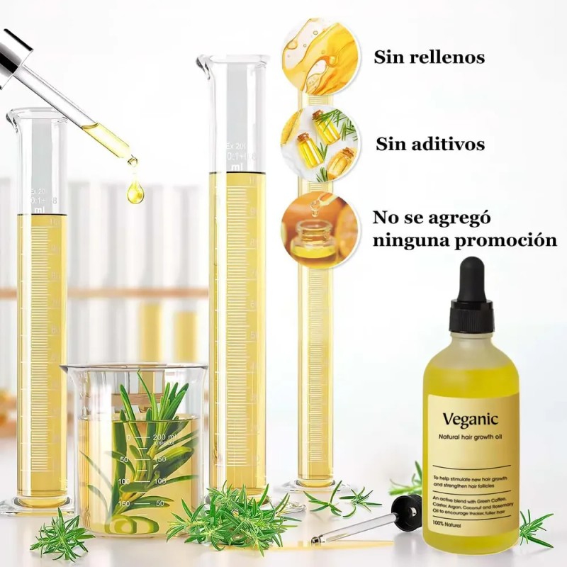 60ml*2 Aceite Vegano Natural Para El Crecimiento Del Cabello