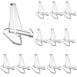 Paquete de 12 Mini Exhibidores de Monedas, Mini Caballete de Acrílico Transparente de Plástico, Soporte para Fotos, Fácil de Almacenar para Exhibiciones de Decoración del Hogar