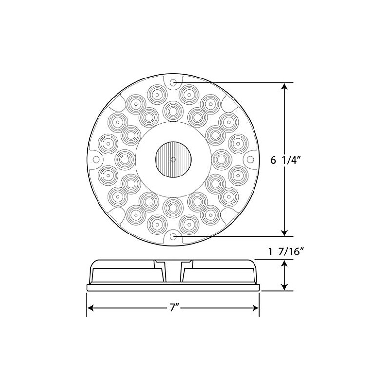 Optronics STL90R24BP Red 7" Round LED Transit Tail Light