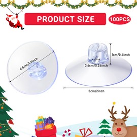 Sieral 100 Pieces Christmas Light Suction Cups Mini Light String Heavy Duty Hooks Holder for Kitchen Bathroom Shower Caddy