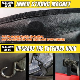 QUYDDC Thicker Fender Covers for Mechanics with Strong Magnet and Hooks Convenient Fixation, Waterproof Synthetic Leather Resistant to Corrosion Anti Slip and Waterproof - Red L