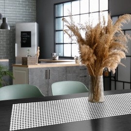 Elegant Comfort Embroidery Eve Runner-Dresser Scarf for Home Room Crochet Tabletop, Kitchen Dining Table Decoration for Indoor and Outdoor, 16 X 20 Inch, White