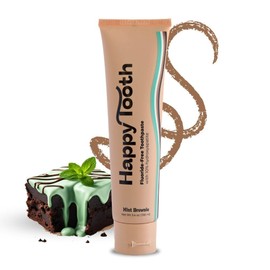 Happy Tooth Hydroxyapatite Toothpaste, Fluoride Free, Natural Whitening for Kids, Toddlers and Adults, SLS Free, Enamel Safe, Dentist Formulated with Clean Ingredients, Mint Brownie Flavor, 3.4oz
