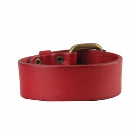 Original Tribe Antique Men's Leather Cuff Bracelet, Leather Wristband Jewelry S056 (Red)