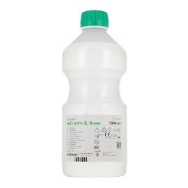 B BRAUN NaCl 0.9% - 1 Litre - Isotonic Physiological Saline Solution - Saline Solution Baby 1L - Saline Solution Wound Cleaning - Saline Solution for Nose Eyes - Sterile