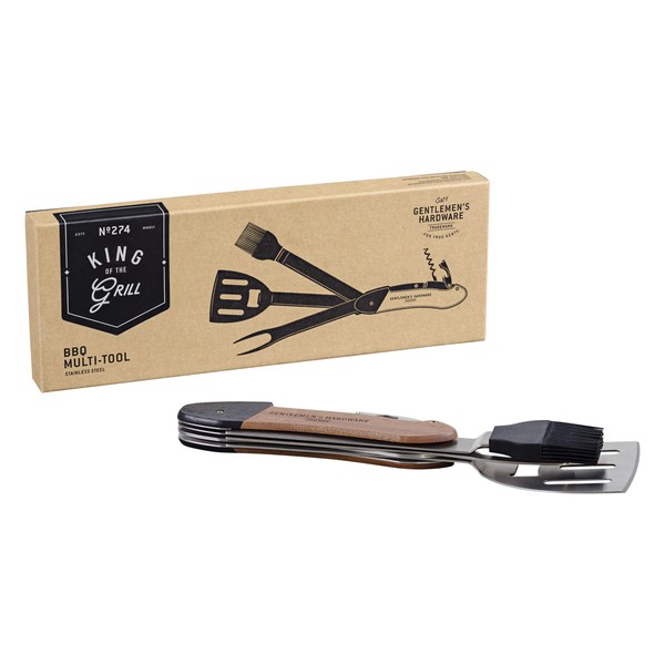 Gentlemen's Hardware BBQ Multi-Tool, Includes: Spatula, Fork, Bottle Opener and