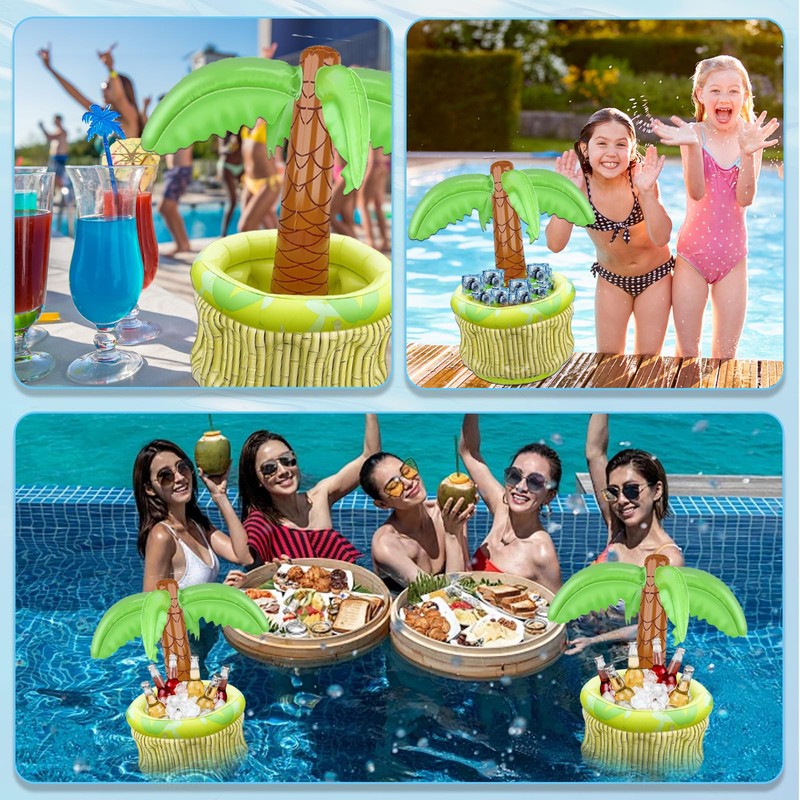 LUMOOM Inflatable Palm Tree Drink Cooler, Floating Drink Holder, Inflatable
