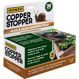 GONZO 9001 Copper Stopper Slug & Snail Barrier & Rodent Mesh - 5" x30 ft. Roll - Garden Mesh Protection for Potted Plants - Not for Sale in California