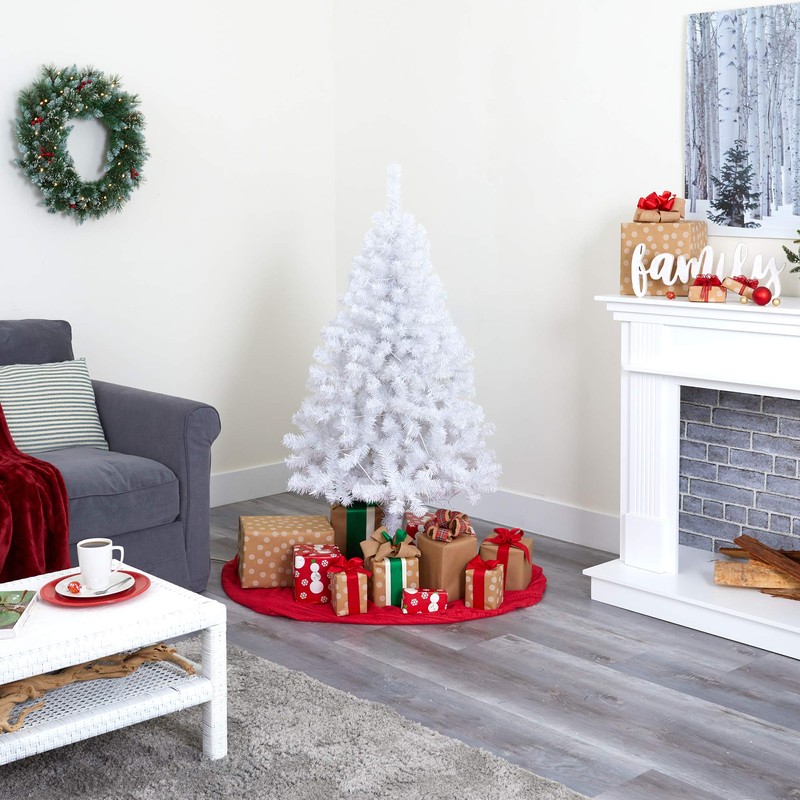 Nearly Natural 6ft. White Artificial Christmas Tree with 680 Bendable