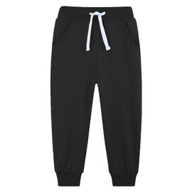 Avsead Toddler Boys Sweatpants Pants 4 Pack Pull On Cotton Jogger Outfits Clothes Black/Navy/Dark Gray/Burgundy 5t