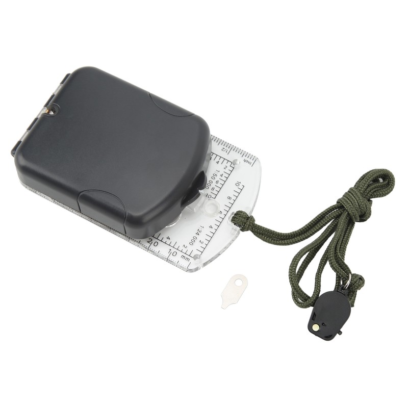 Multifunctional Plastic Compass with Scales Portable Gradiometer Magnifying Glass LED
