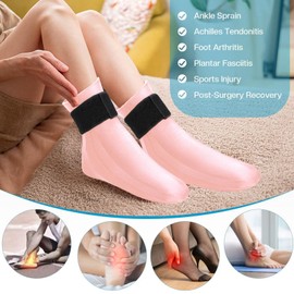 Ankle Cold Pack Wrap, Reusable Gel Ice Pack Ankle Hot & Cold Compress Cooling Sock, Soft Cooling Sock Ice Pack Foot Socks Protector for Travel, Daily Life, Backpacking