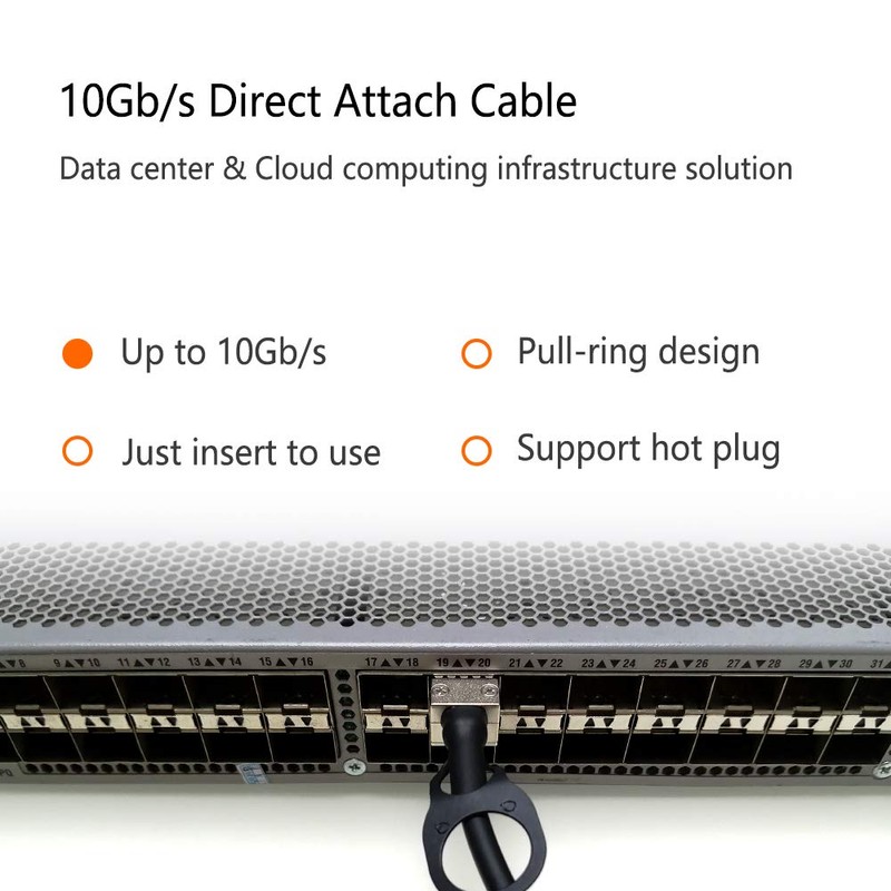 10G SFP+ DAC Cable, Passive Twinax Direct Attach Copper 10GBASE-CU