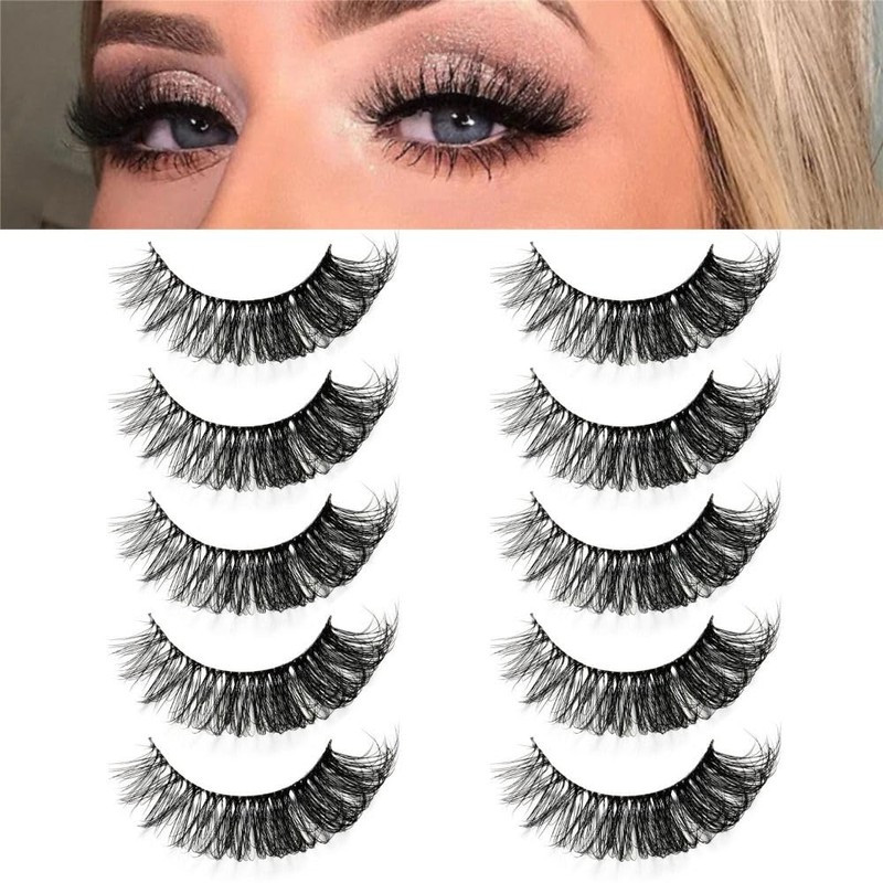 Cat Eye Eyelashes Like Eyelash Extensions, Transparent Natural Thin Russian