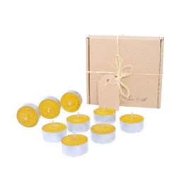 BeeIT Beeswax Tea Light, 9 x Tea Lights, Beeswax Candles, 100% Pure Organic, Handmade, 100% Natural, Aromatherapy, Hand Rolled