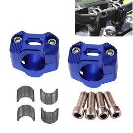Universal Motorcycle 7/8" 1 1/8" 22MM 28MM CNC Aluminum Handlebar Handle Risers Adjustable Fat Bar Adapter Mount Clamps Universal For EXC KLX KXF YZF CRF XR SX SXF XCW WR YZ Dirt Pit Bike (Blue)