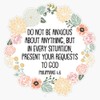 Philippians 4:6 Bumper Sticker Vinyl Decal 5 inches