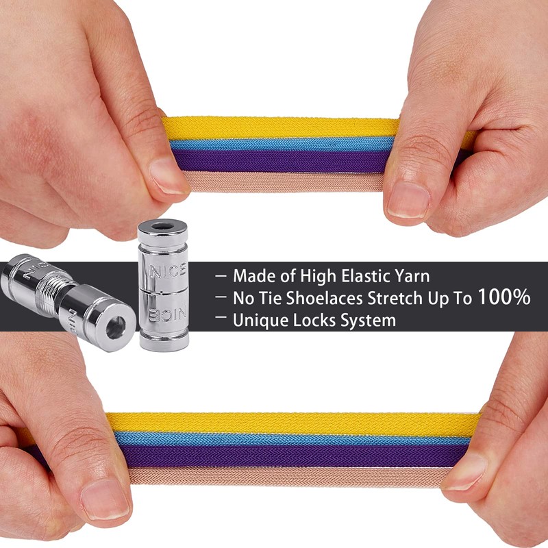 anan520 Tieless Shoelaces for Adults and Kids - Elastic No