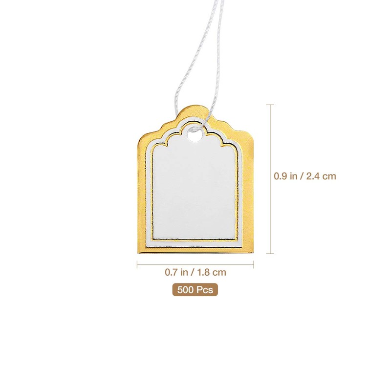 500pcs Paper Tag Label Tag with Hanging String for Jewelry