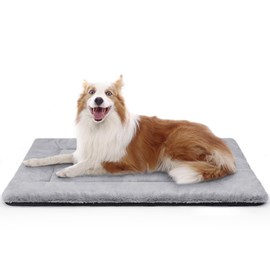 ZENGAOOU Dog Bed, Dog Crate Mat Washable, Ultra Soft & Anti-Slip Large Dog Bed Fit Dog Crates & Kennels, Suitable for Dogs Up to 70 lbs, 36" x 23", Grey
