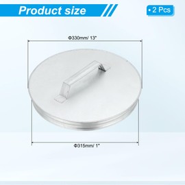 PATIKIL 12 Inch Metal Tee Cap with Handle, 2 Pcs Galvanized Steel Duct End Cap Dry Vent Cover Ducting Sealing Tee Plug for HVAC Systems Indoor and Outdoor Use