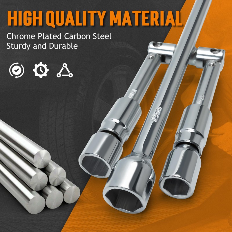 TONDA 4 Way Lug Wrench, Foldable Cross Tire Iron Lug