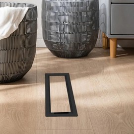 Black 3x10 Modern Metal Drop in Floor Register Decorative Steel Vent Cover