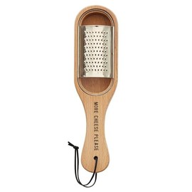 Santa Barbara Design Studio Handheld Wooden Cheese Grater with Removeable Grate, 10.5" Long, More Cheese Please