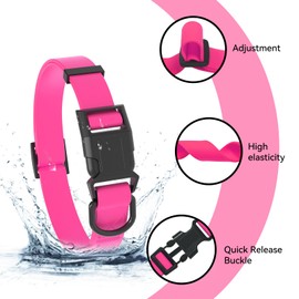Nimble Waterproof Dog Collar, Easy to Clean Rubber Dog Collars with Quick Release Buckle Fits Small Medium or Large Dogs