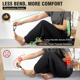 2025 Toenail Clippers for Thick Toenails for Seniors, Upgraded Long Handle Angled Head Toe Nail Clippers for Men with Wide Opening, Sharp Heavy Duty Large Nail Cutter Gifts for Men Women