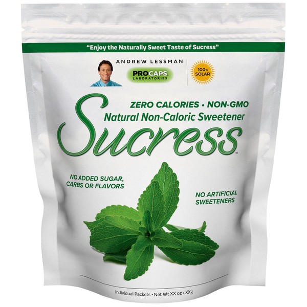 Andrew Lessman Sucress Stevia Sweetener 500 Packets - Natural Non-Caloric Stevia Leaf Sweetener, Zero Calories, Non-GMO, No Added Sugar, Carbohydrates or Flavors, No Artificial Sweeteners.
