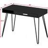SHW Home Office Computer Hairpin Leg Desk with Drawer, Black