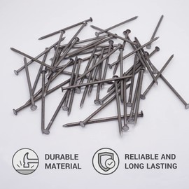 (Pack of 50) Carbon Steel 3.0 x 80 mm Construction Nails Flat Round Head Multi-Purpose Common Wire Nails Woodworking (50, 3.0 x 80 mm)