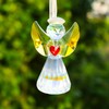 Figura de ángel transparente con corazón rojo, regalo para mujer